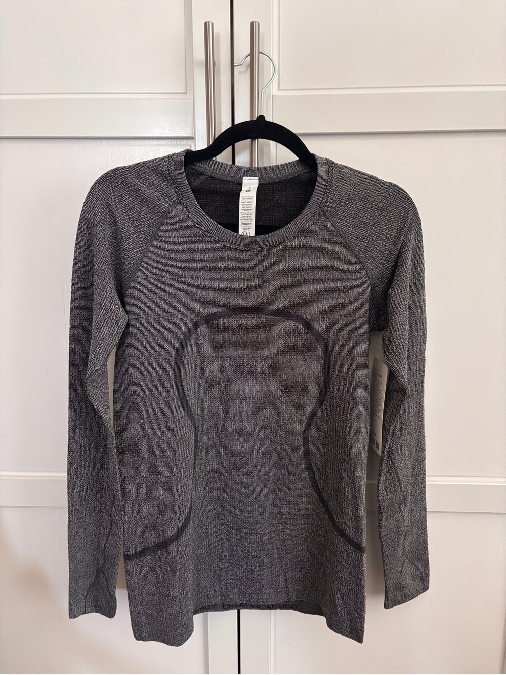 lululemon athletica Swiftly Tech Long Sleeve 2.0 in heather black/white